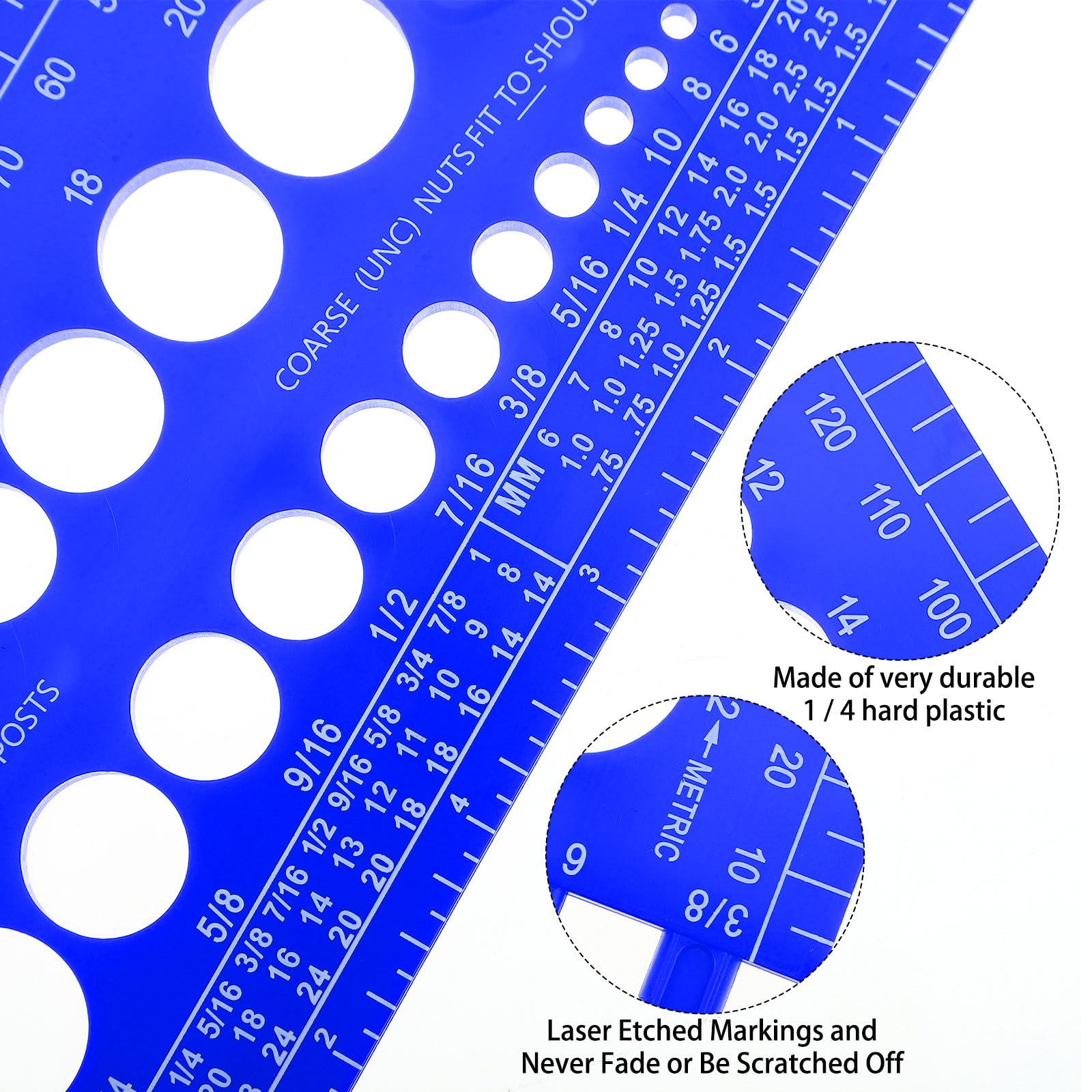 Hoteam 2 Pieces Nut Bolt Thread Gauge Screw Nut Size Thread Metric